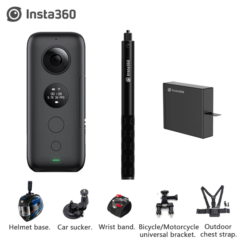 Insta360 ONE X 5 7 K VR 360 экшн-камера для iPhone и Android Insta зарядное устройство батареи время