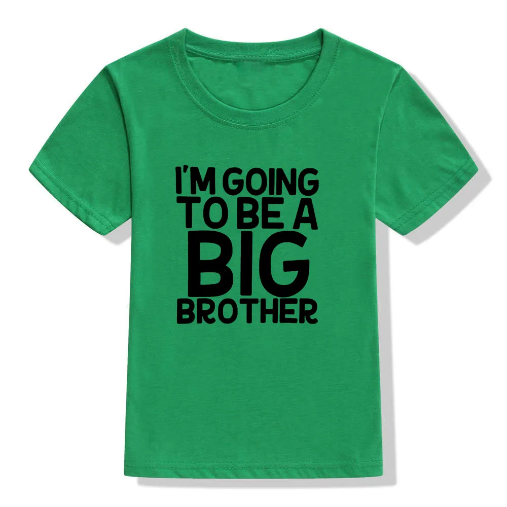 Летняя модная футболка с надписью «I'm Going To Be A Big Brother» для мальчиков детские забавные рубашки с короткими рукавами и надписью Повседневная Блузка для малышей, топы