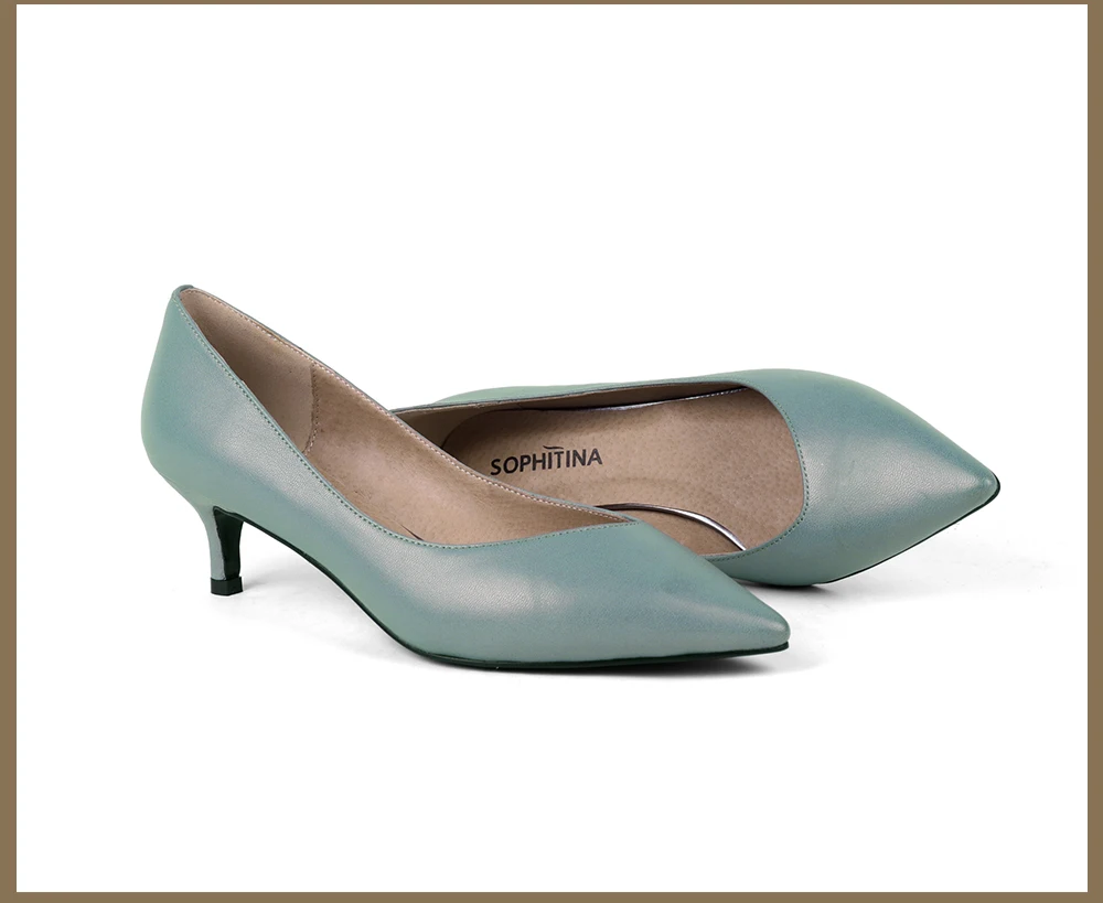 SOPHITINA Sexy Pointed Toe Pumps Fashion High Quality Genuine Leather Hot Sale Thin Heel Shoes New Design Women's Pumps MC146
