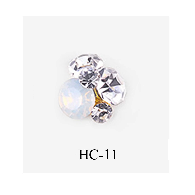 HC-11 New 10pcs Crystal Bright Stones Nail Rhinestone Alloy Nail Art Decorations Glitter DIY 3D Nail Jewelry Pendant - Цвет: HC-11