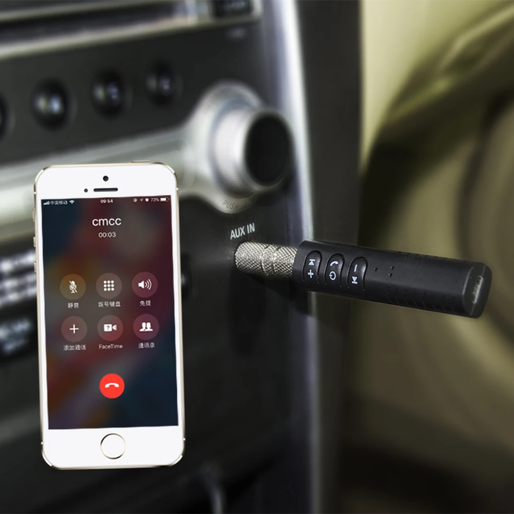 Бегемот автомобильный Bluetooth приемник Джек комплект Hands 3 5 ММ Бесплатная музыка