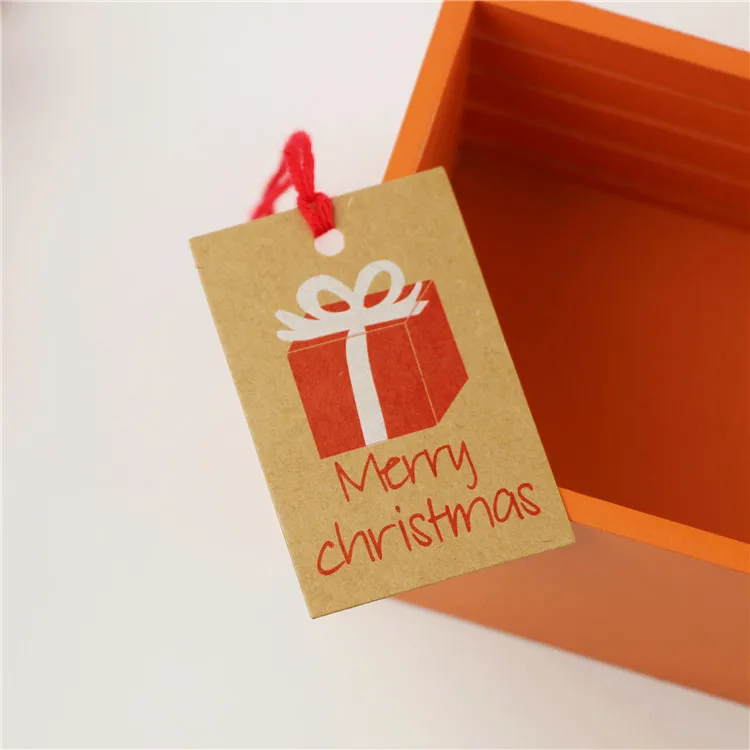 С Рождеством Христовым крафт-Бумага качели тег Label счастливый подарок на Новый