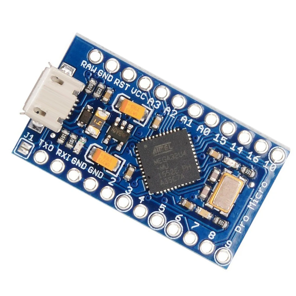 Плата Pro Micro Mini ATMEGA32U4 5 в 16 МГц модуль платы с 2 рядным штырьком для Arduino Leonardo TE
