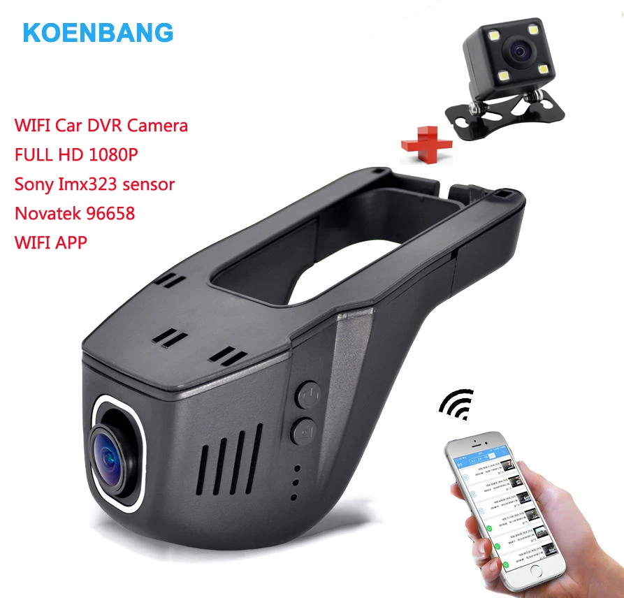 Автомобильный видеорегистратор KOENBANG WDR с функцией ночного видения sony Imx323 Wifi
