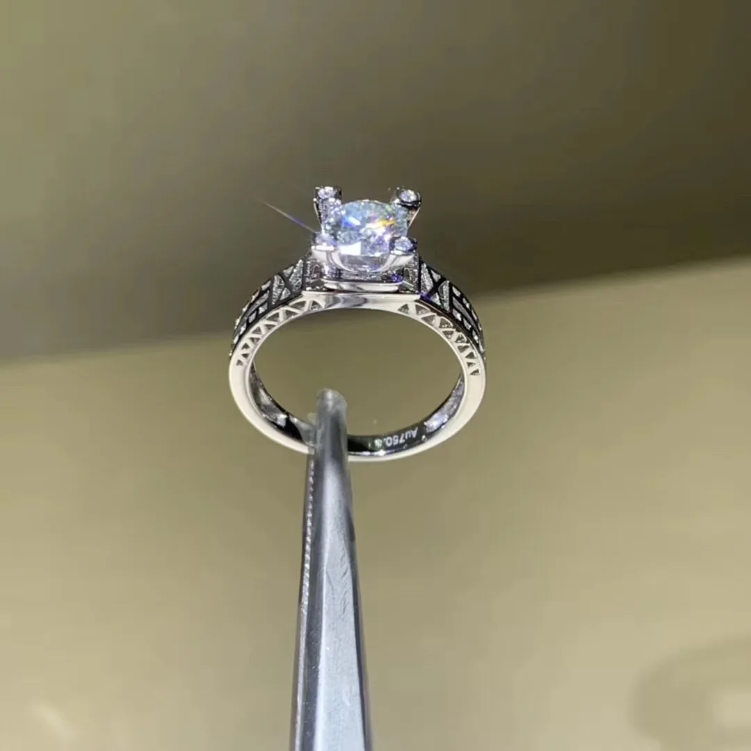 Круглое серебряное кольцо с муассанитом 1ct D VVS роскошное кольцо с муассанитом Weding для женщин