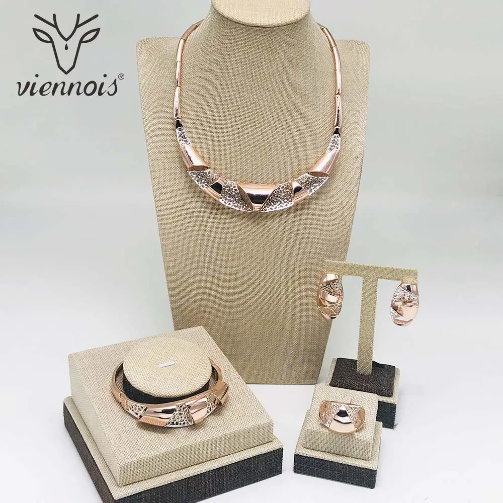 От Viennois покрытие из Дубай набор украшений для женщин с геометрическим узором