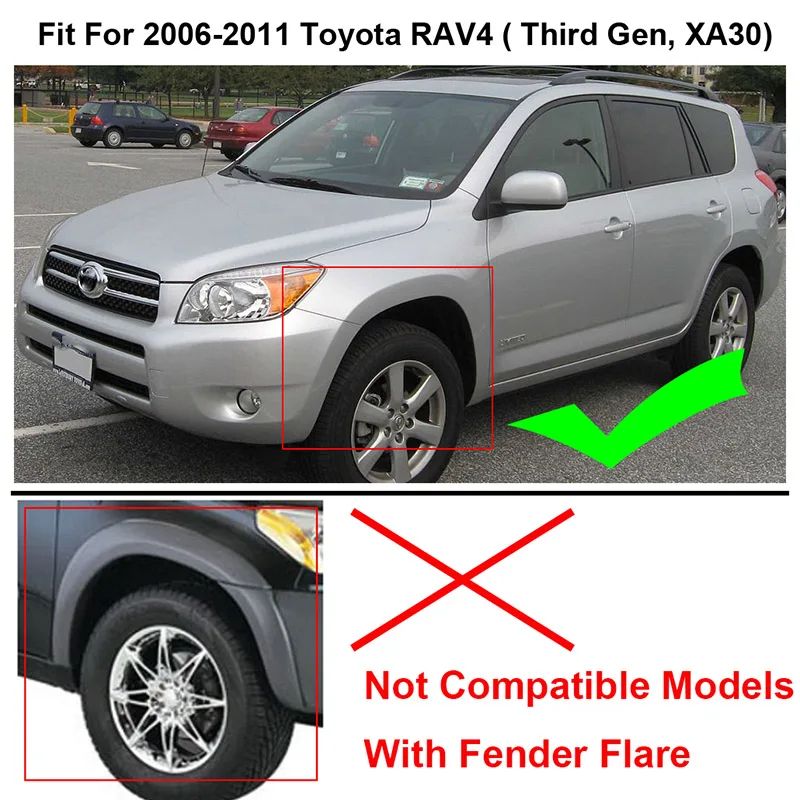 Комплект брызговиков для Toyota RAV4 нет с расклешенными рукавами 2006-2012 брызговики брызговик крыло брызговиков 2007 2008 2009 2010 2011