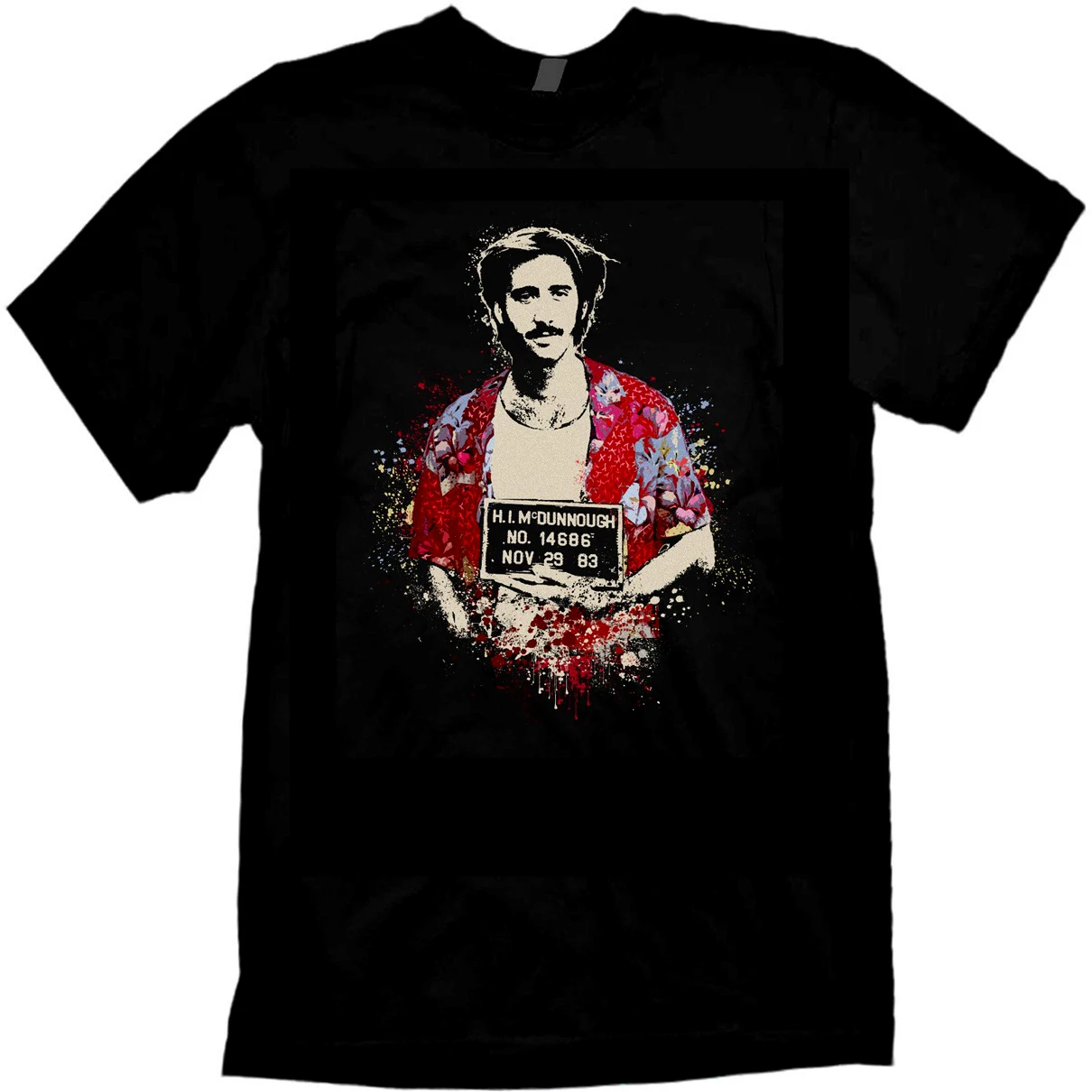 Raising Arizona T-shirt Artwork Jared Swart Inspired By 1987 Coen BROS Movie Short Sleeves Cotton T Shirt Fashion Top Tee | Мужская