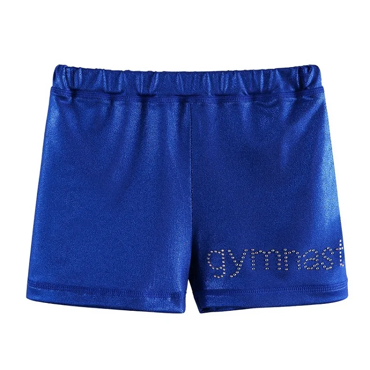 RoyalBlue BAOHULU Blue Skinny Girls Shorts Baby Toddler Sports Gymnastics Dancing Shorts Sparkly High Elastic Pants for Kids 4-12 Years - Цвет: RoyalBlue