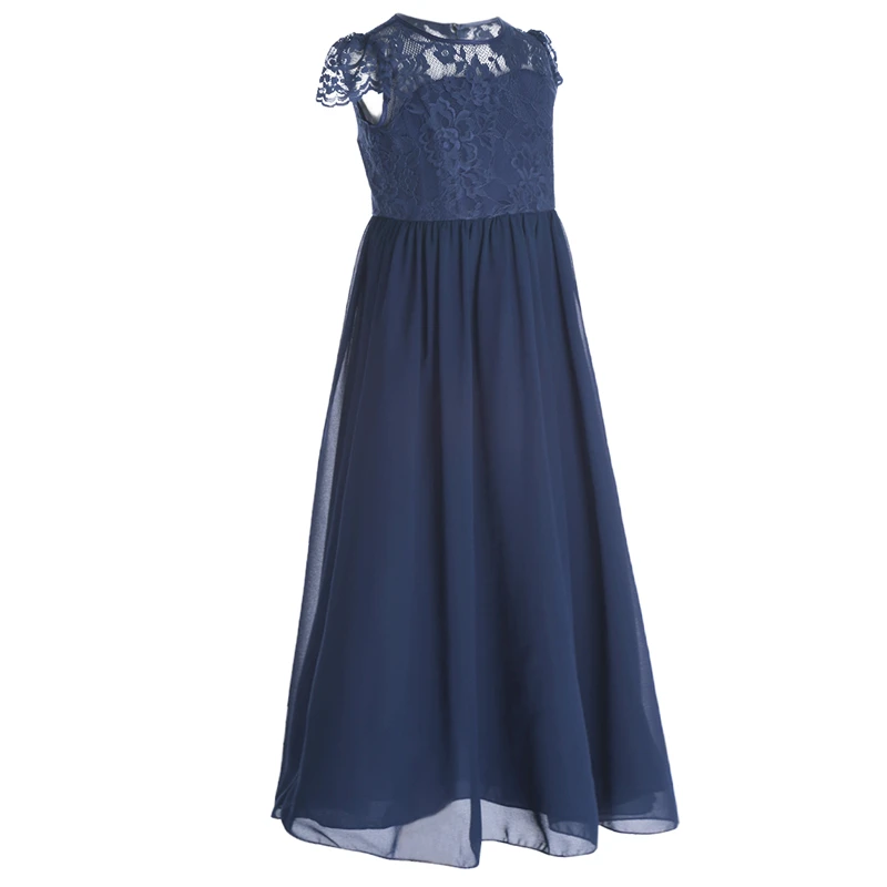 Kid Teens Flower Bridesmaid Lace Dress for Girls Vestido Wedding Party Floral Ball Gown Prom Formal Princess | Детская одежда и