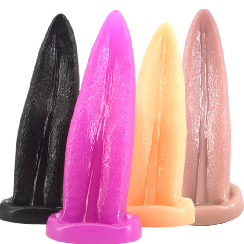 Tongue Shape Anal Plug Simulation Dildo Huge Butt Stuffed Stopper Anus Massager Unique Design Sex Toy for Adult H53 | Красота и