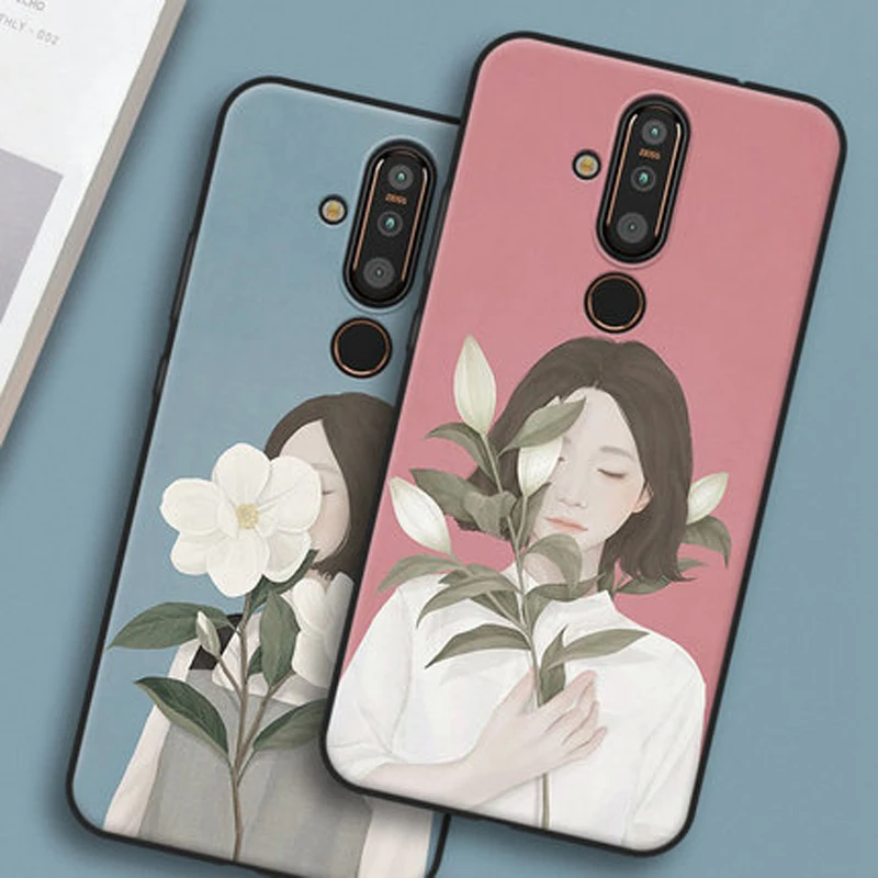 Чехол для Nokia X71 чехол с цветочным принтом девушек мягкий силиконовый из ТПУ