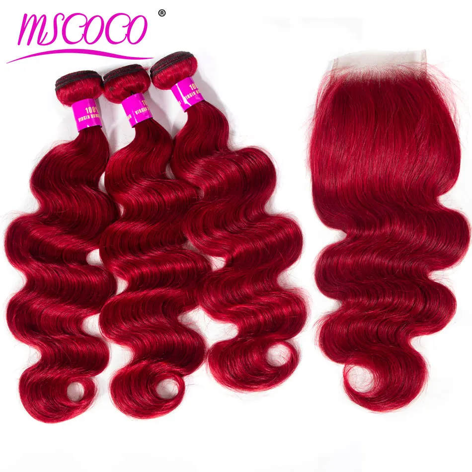 Краспряди MscocoHair с кружевной застежкой цветные волнистые человеческие волосы