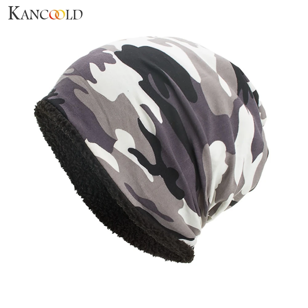 Женская и мужская шапка KANCOOLD теплые свободные камуфляжные вязаные шапочки