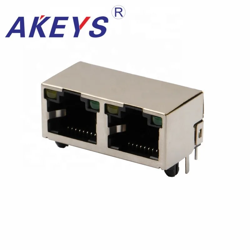 3 шт. 56 светодиодный 90 градусов 1x2 порта экранированный RJ45 ethernet разъем |