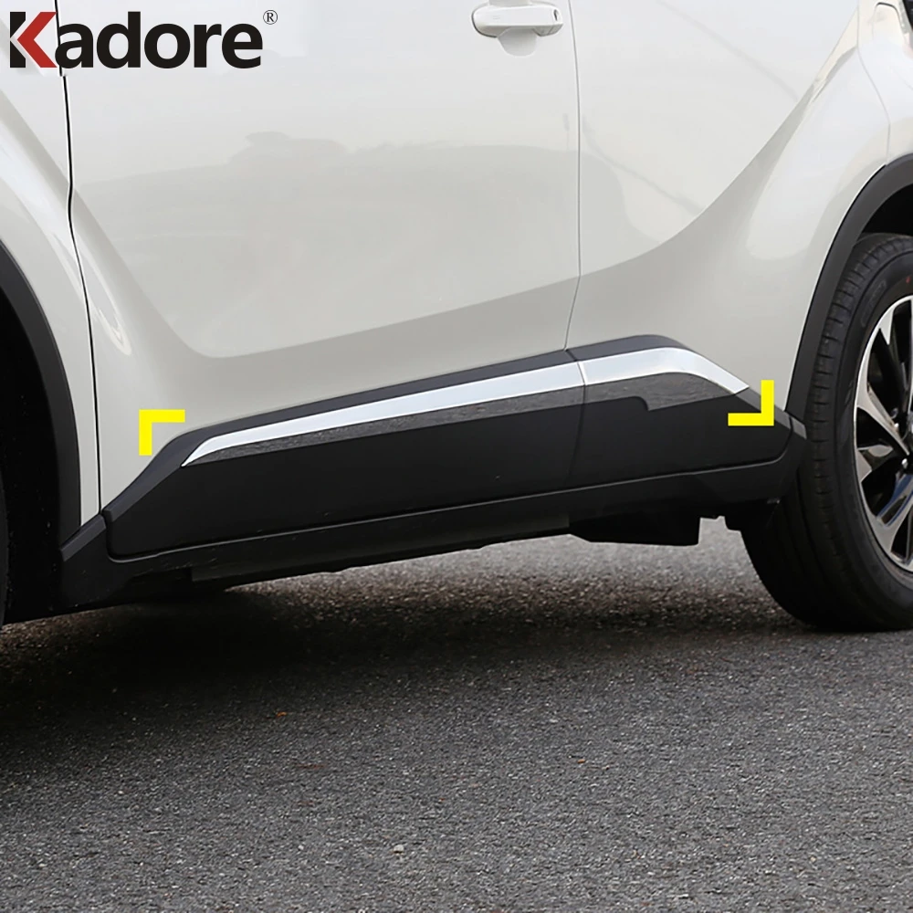

For Toyota CHR C-HR 2016 2017 2018 2019 ABS Side Door Lining Decoration Body Moulding Trim Bezel Styling Cover Accessories 4pcs