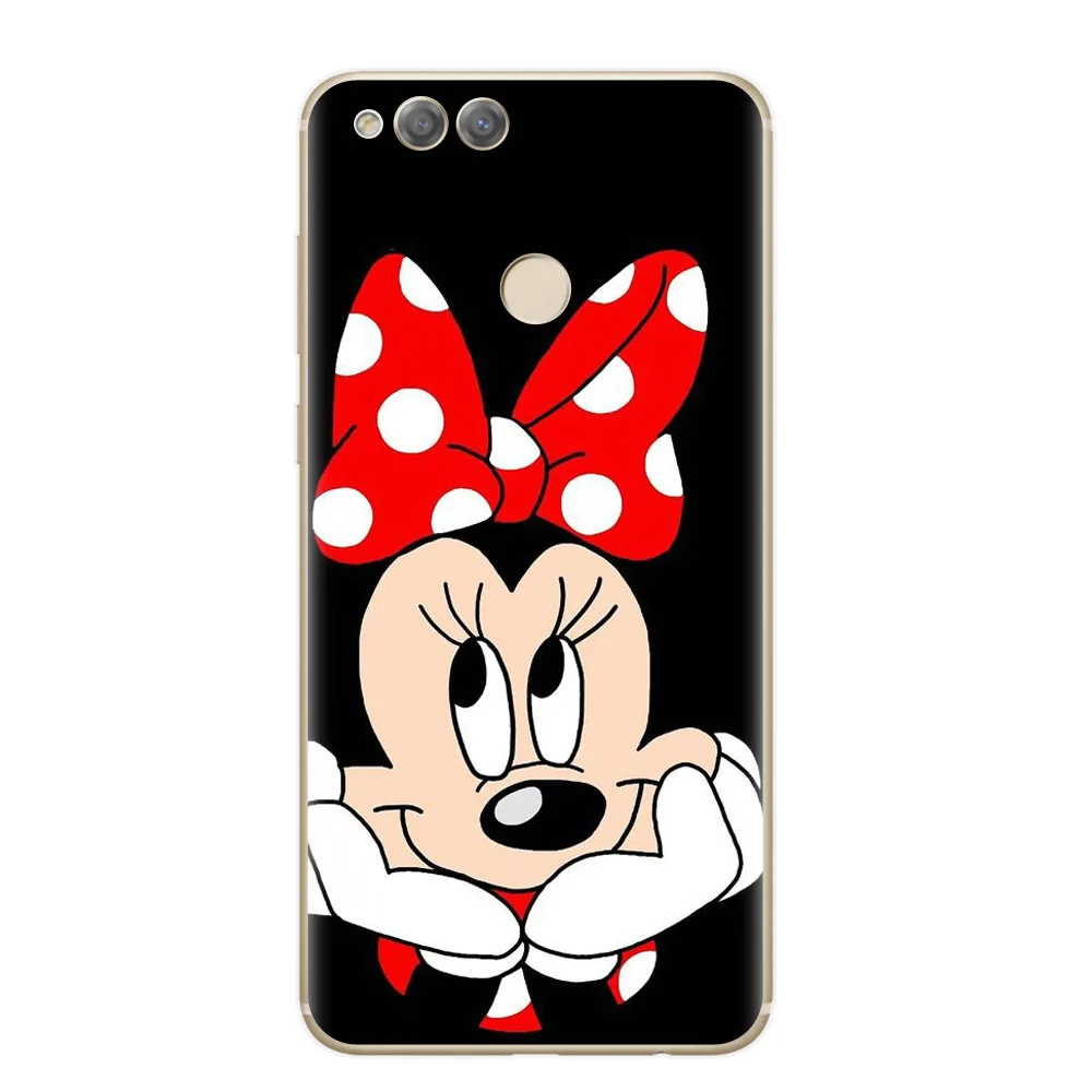 Mickey Minnie Phone Case For Huawei Honor 7x Silicone Transparent Cover 7 x 5.93 inch Fundas |