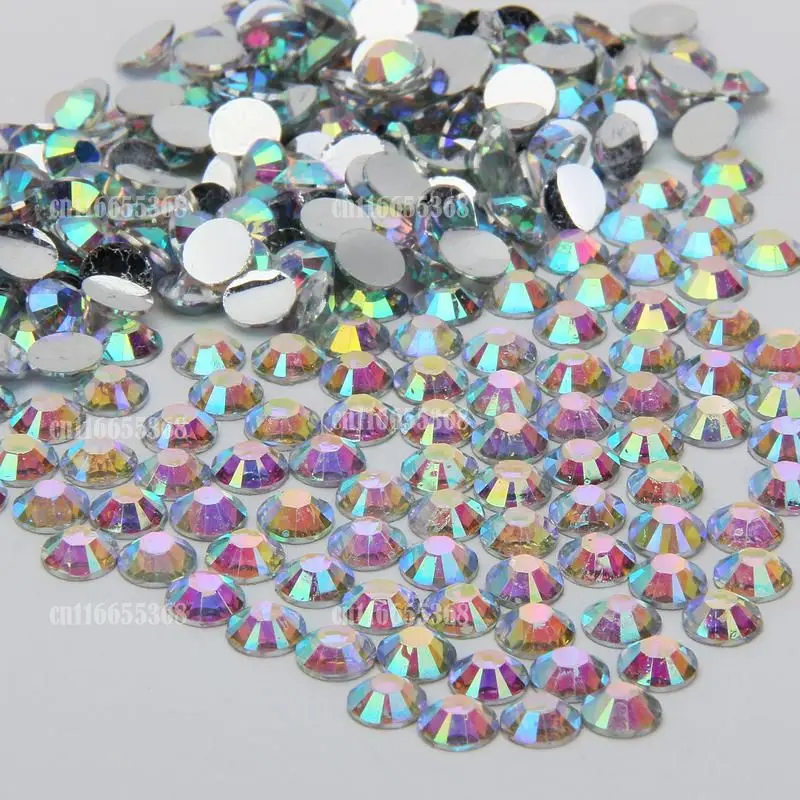 1000 шт прорезиненный плоский 14 украшения для ногтей круглые стразы DIY Bling Nail 6 мм ss30 светло-розовый прозрачный AB белый желтый