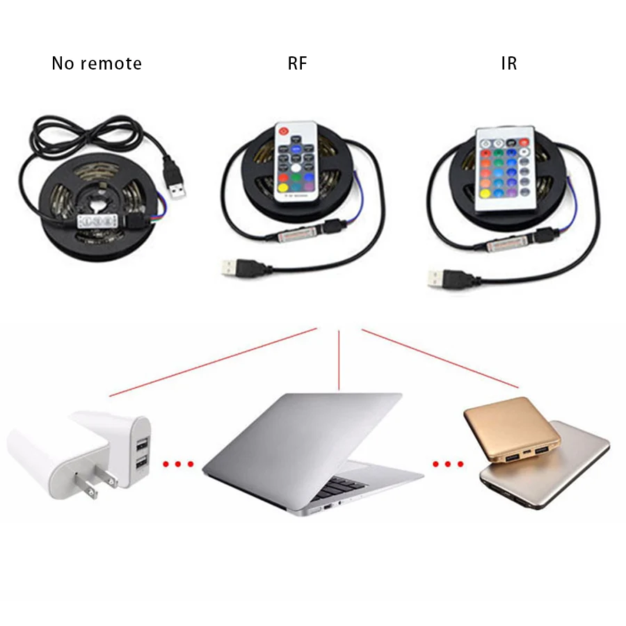 USB RGB Светодиодная лента 12 В 2 5 м гибкая освещения лампа SMD 2835 водонепроницаемая s