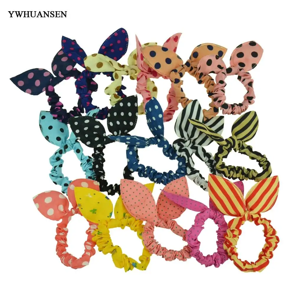 16 шт. женские резинки для волос с кроличьими ушками леопардовые повязки детей