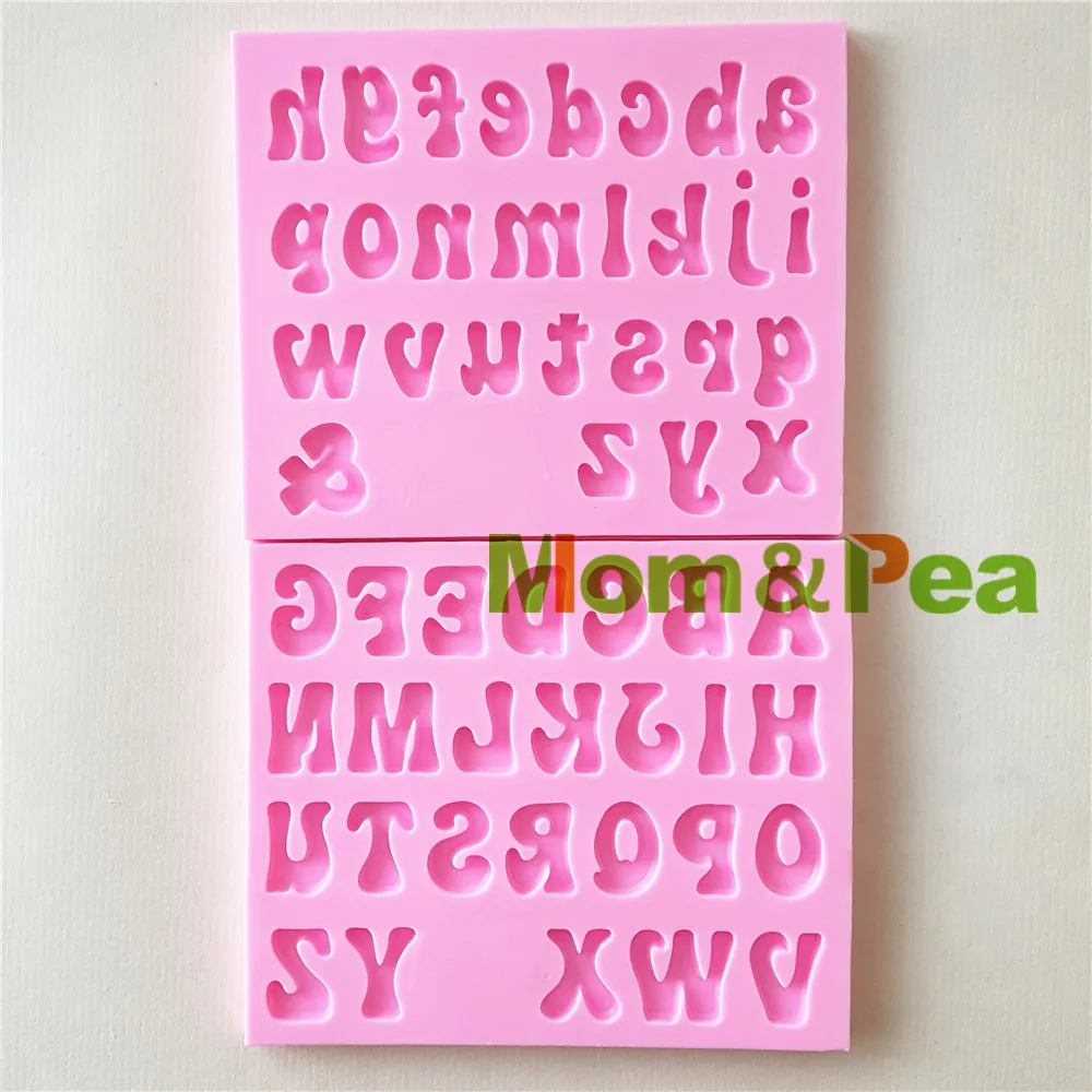 Mom & Pea 1382 3 Бесплатная доставка силиконовая форма буквы для украшения торта