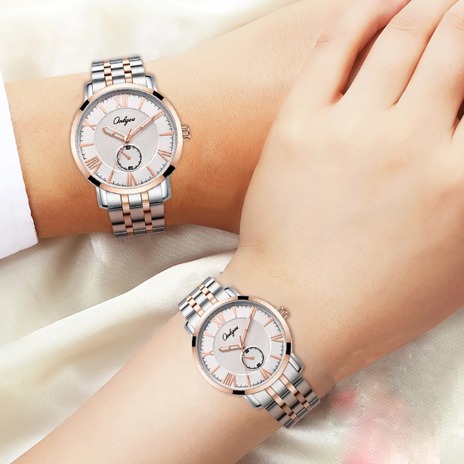 ONLYOU женские часы мужские модные Rmom цифры Кварцевые из нержавеющей стали тренд