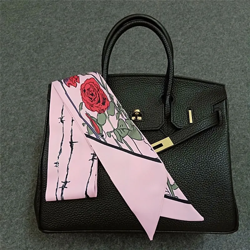 Новый дизайн 2020 обтягивающий Женский Галстук с принтом розы женский шелковый