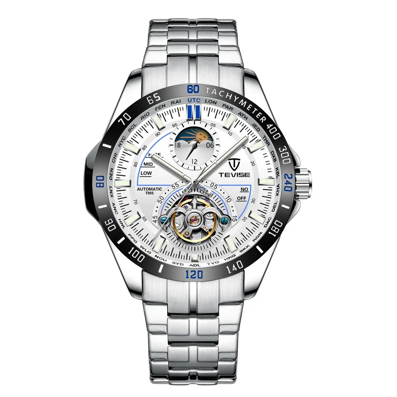 

New Fashion Tevise Luxury Men's Automatic Mechanical Watch Casual Business Waterproof Watch Military Watch Montre Homme