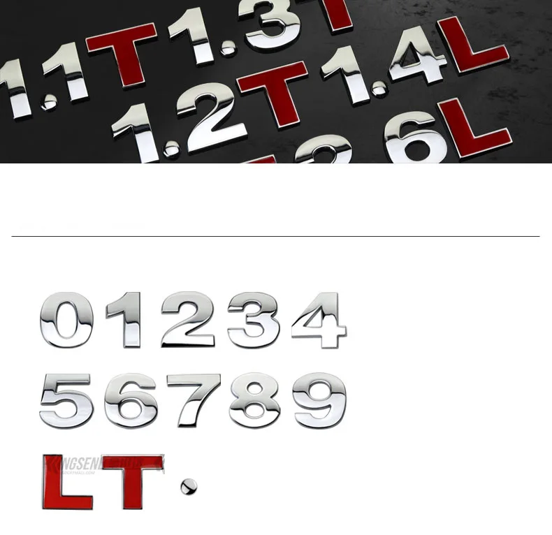 DIY 0-9 Красный L T 1,4 T 1.5L 1,6 T 1.8L 2,0 T 2,2 T 3.0L для Volkswagen разгрузка багажника емкость буквы номер Автомобильная наклейка с эмблемой