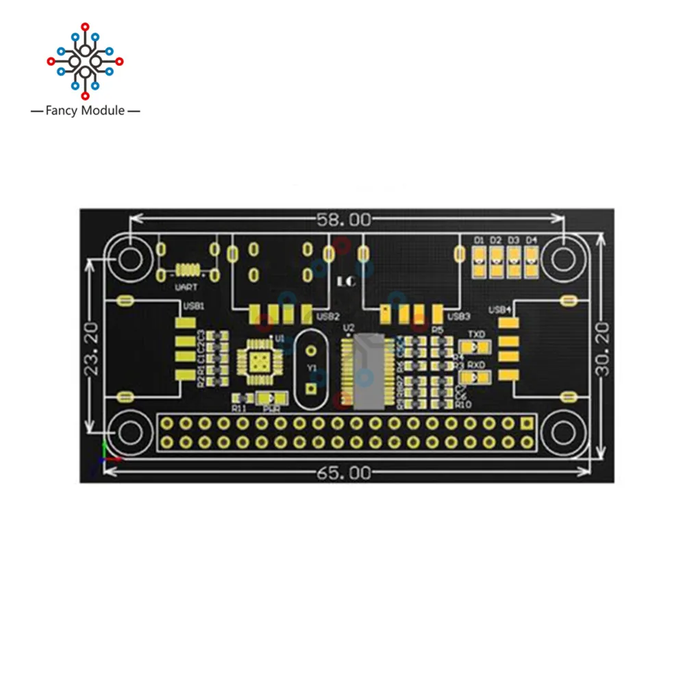 Pi 4 Порты и разъёмы usb хаб шляпа RPi концентратор Плата расширения USB к UART серийный