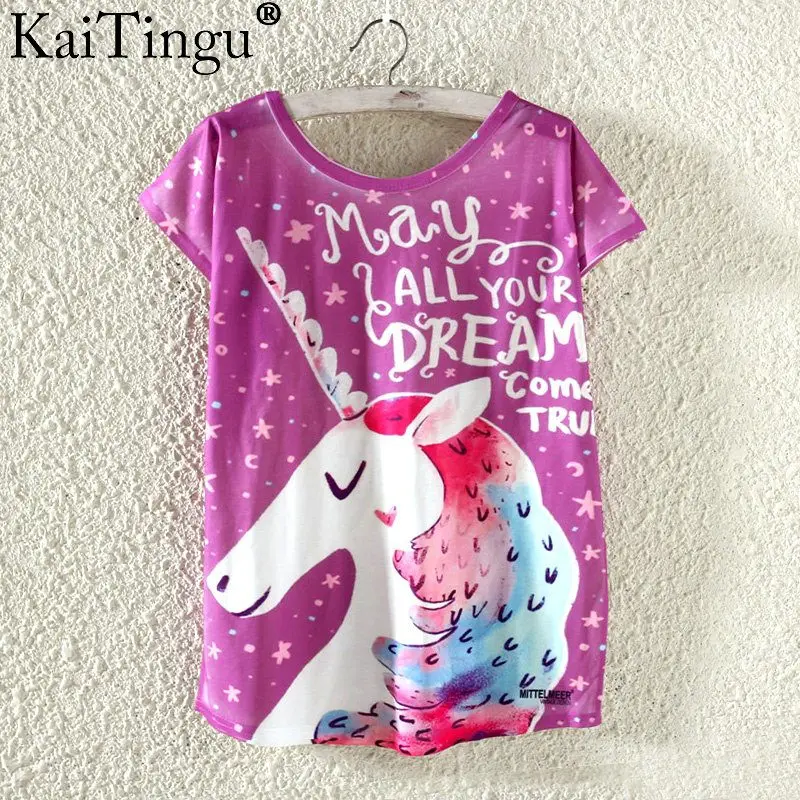 KaiTingu, новинка, футболка, летняя, Harajuku, Kawaii, милая, рыба, животное, панда, принт, футболка, короткий рукав, футболка, женские топы, M, L, XL, размер