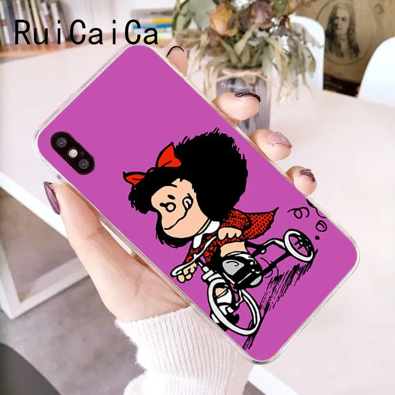 RuiCaiCa Mafalda DIY Роскошный чехол для iPhone 5 5Sx 6 7 7plus 8 8Plus X XS MAX XR Fundas Capa|Чехлы-накладки| |