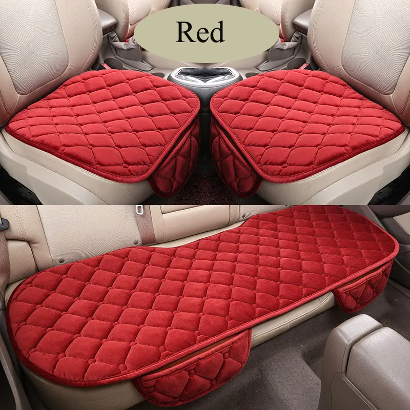 2 front x 1rear seat Автомобильные сиденья Coves протектор коврик авто сиденье Подушка Нескользящая сохраняющая тепло зимняя плюшевая бархатная задняя подушка сиденья автомобильные аксессуары - Название цвета: 2 front x 1rear seat