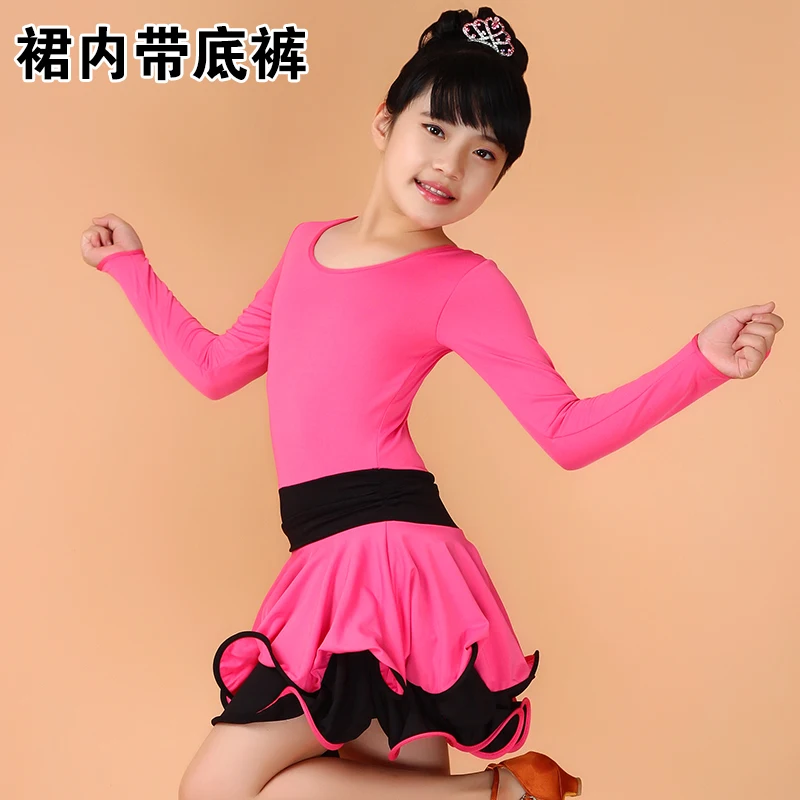 B6hotpink Латина для Бальных и латиноамериканских танцев платья детская одежда lange Балетная пачка для девушек для конкурс Сальса Самба карнавальные костюмы - Цвет: B6hotpink