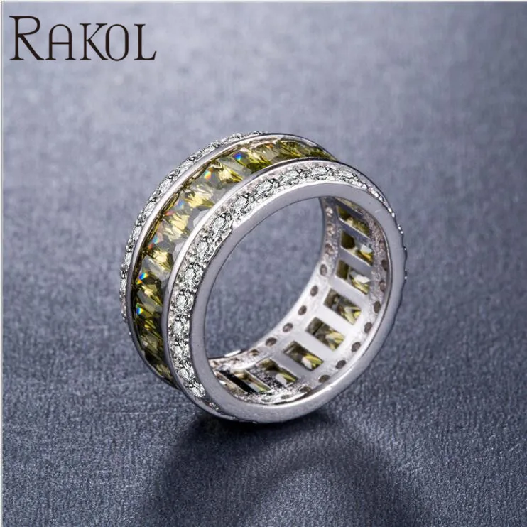 RAKOL дамское модное роскошное разноцветное кольцо из кубического циркония
