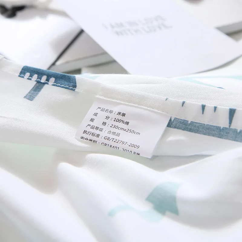 Маленький рисунок дерева постельные принадлежности лист 3 шт. King size Простыня