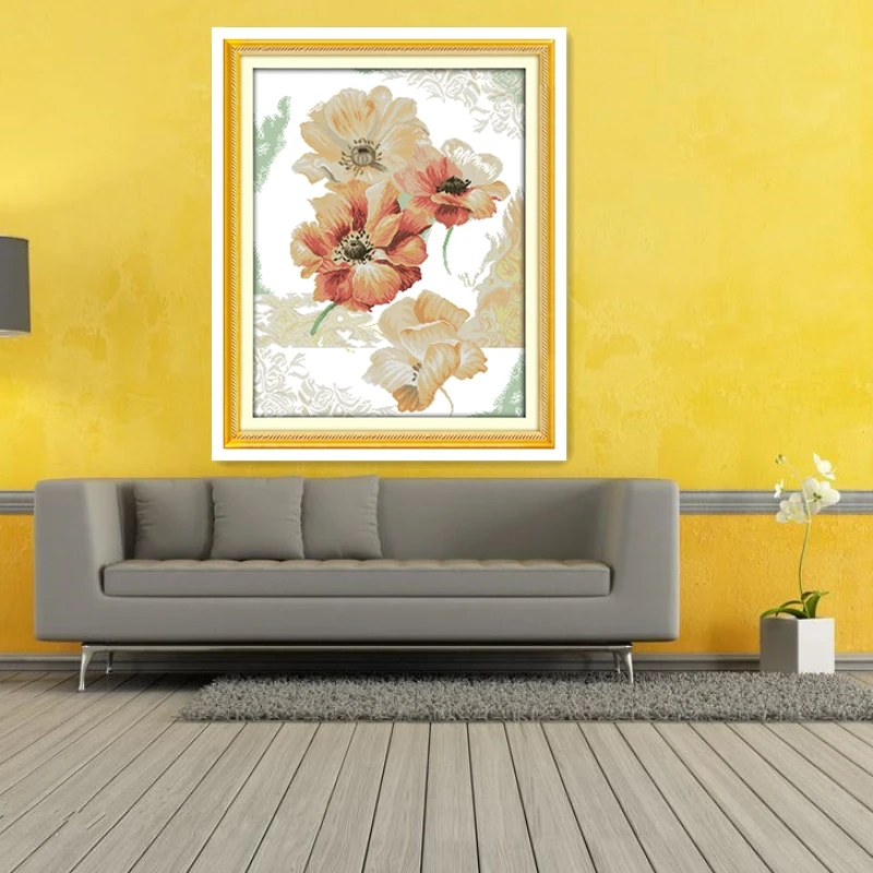 Chinese Rose DMC embroidery floss joy sunday cross stitch Home Decor kit mezzo punto Counted Cross Stitch Patterns Kits | Дом и сад