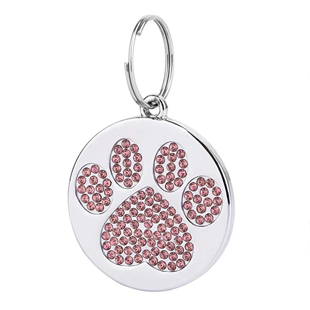 Trsnser ошейник Металл симпатичный мини-более фиолетовый алмаз «Щенячий патруль» Cat кличка метки Pet Jewelry Цепочки и ожерелья жгут 19Mer18 P35