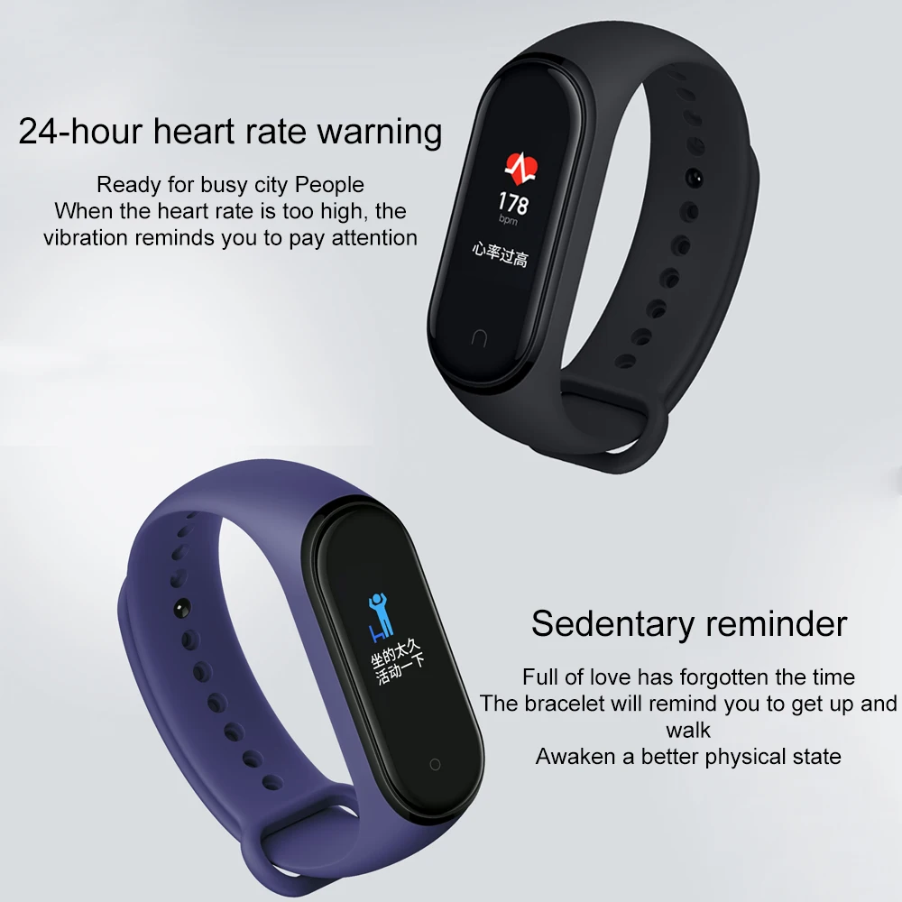 Оригинальный фитнес браслет Xiaomi Mi Band 4 цветной сенсорный экран умный Браслет
