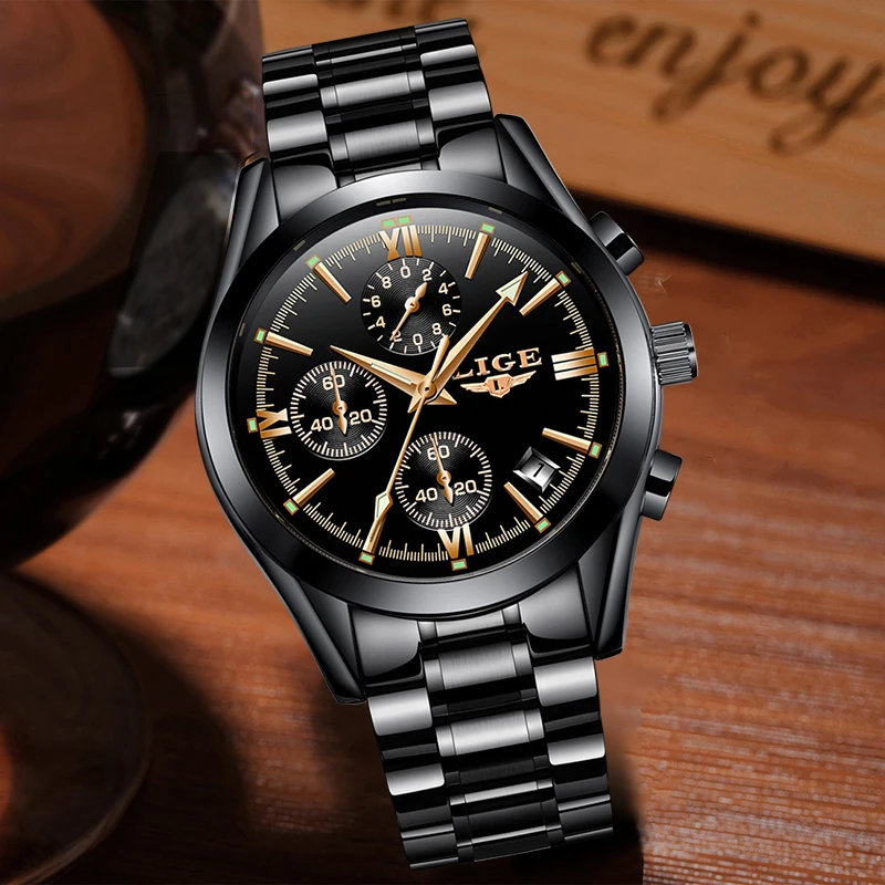 Lige Мужские часы Модные Спортивные кварцевые мужские наручные лучший бренд