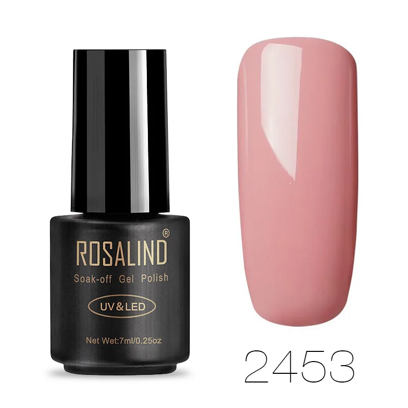 RA2453 ROSALIND Гель-лак для ногтей все для маникюра Гибридный лак гель для ногтей базовое верхнее покрытие лак впитывающий гель для ногтей Полупостоянный - Цвет: RA2453