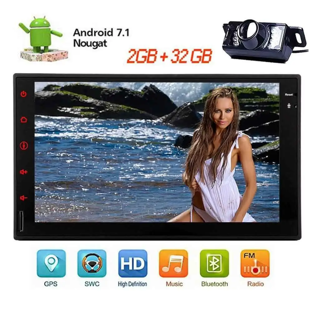 Android 7 1 автомобильный аудио в консоли сенсорный экран двойной 2 DIN Bluetooth