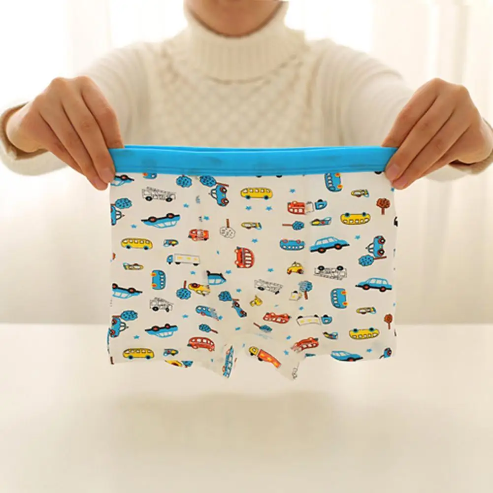 Hot Sale Briefs Children Underwear Panties Infant Shorts Car Cotton Cartoon Image Kids 4 Pcs/pack Colors Random |