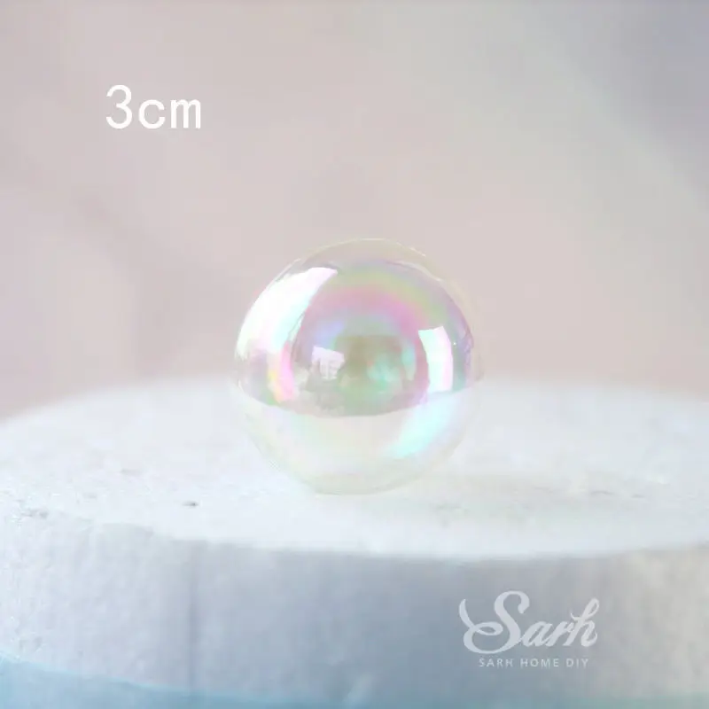 3pcs 3cm laser balls Двухслойные радужные топперы для торта, украшения для ручного письма на день рождения, вечерние феи, принадлежности для детского дня выпечки, прекрасные подарки - Цвет: 3pcs 3cm laser balls