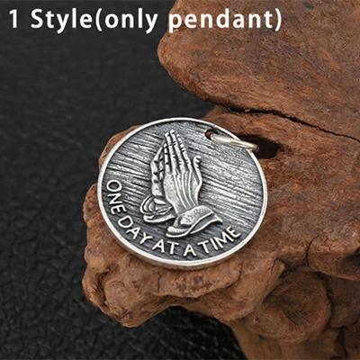 1 Style Only Pendant Индивидуальный кулон Серебро 925 пробы украшения Для мужчин Для женщин руками письмо круглая карта Цепочки и ожерелья подвеска для изготовления ожерелья P32 - Цвет камня: 1 Style Only Pendant
