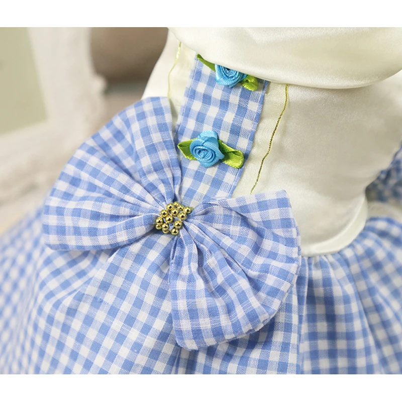 Летнее клетчатое платье для питомца 2018 юбка пачка свадебное собаки платья