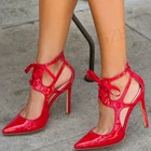 Женские туфли-лодочки с острым носком, на каблуке