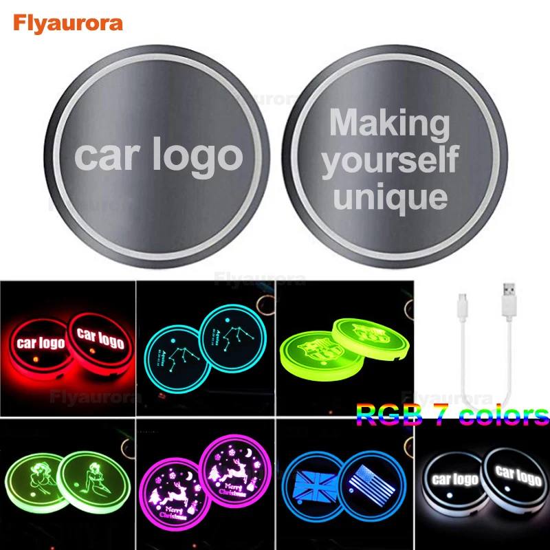 

[Подарочный набор] светодиодный держатель для чашки, автомобильный держатель для чашки, нижний коврик, держатель для питьевой воды, органай...