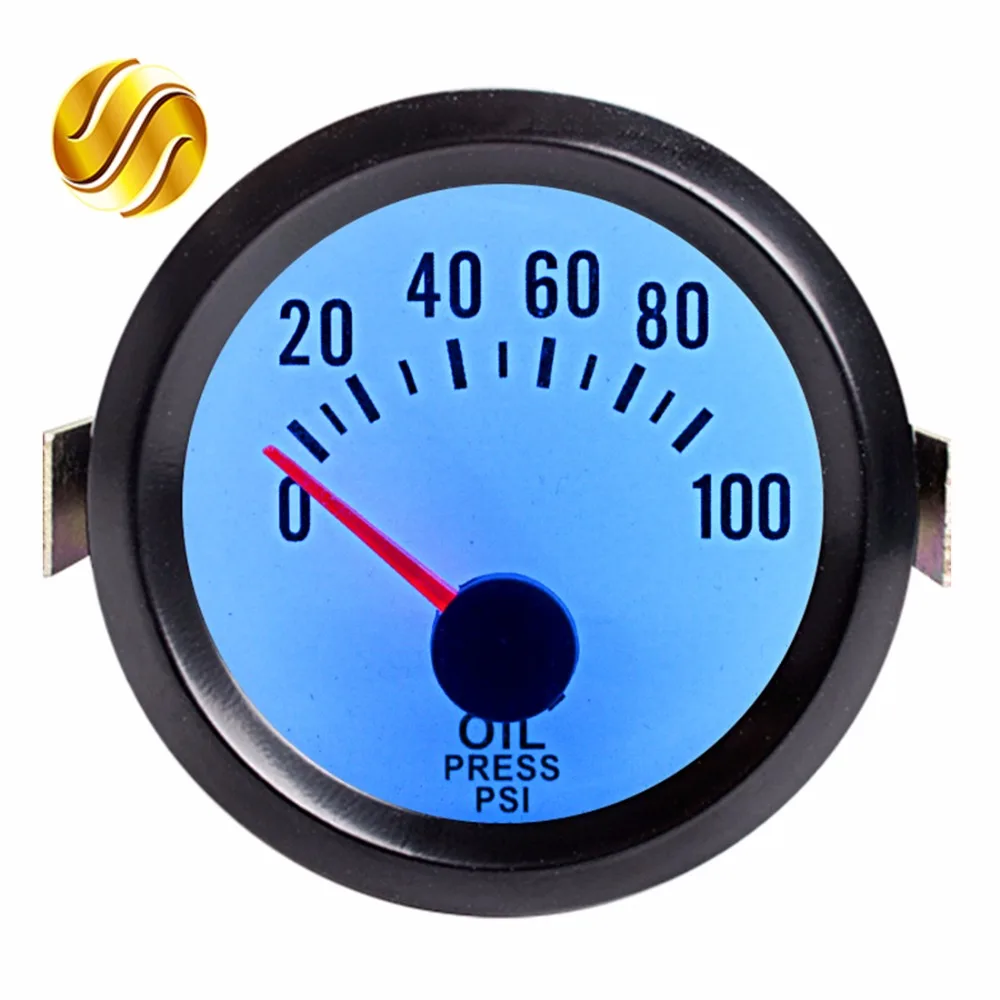 Дракон манометр 2 &quot52 мм Автомобильный Масляный Пресс метр Синий светильник 0 ~ 100
