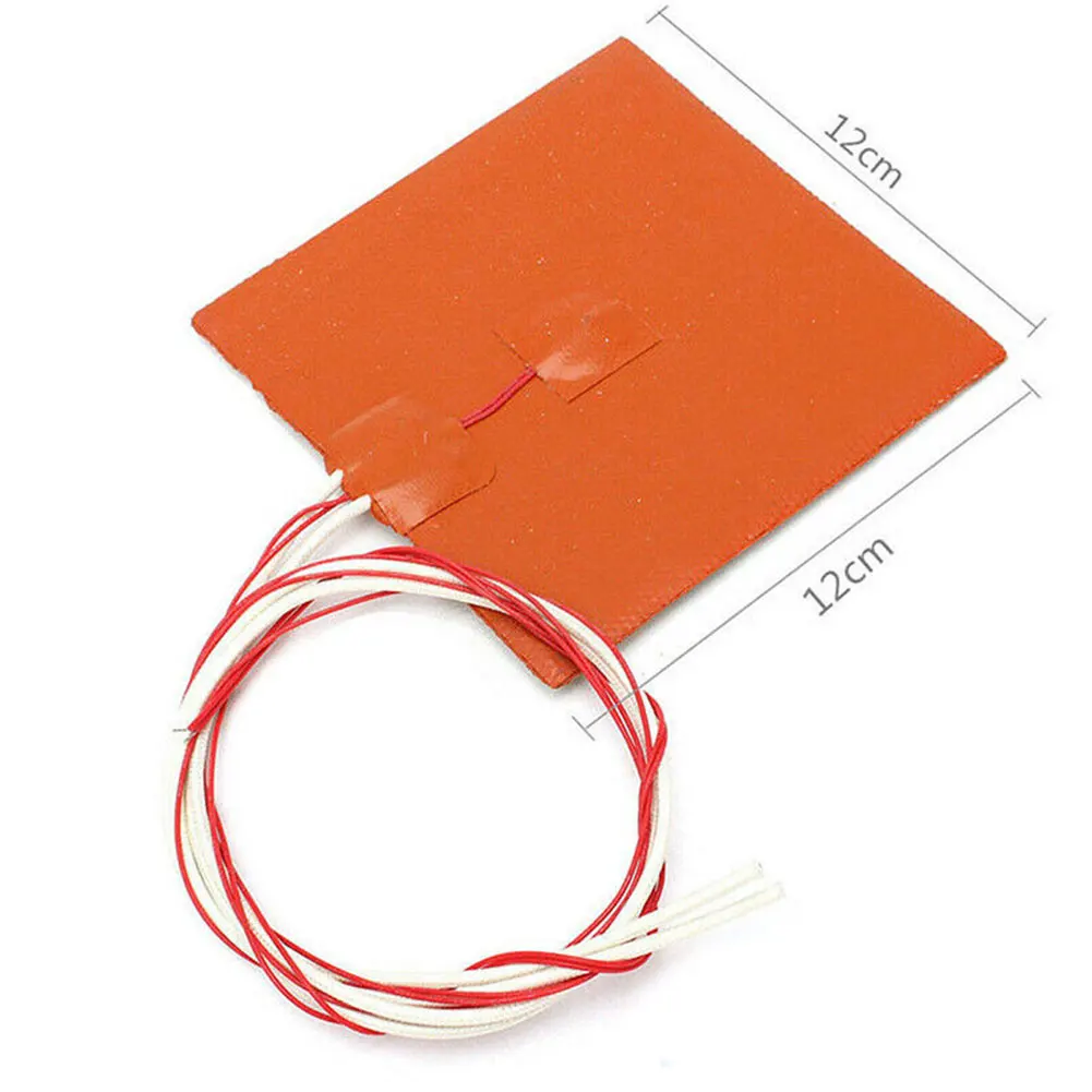 

120x120mm 12V 120W Silicone Heater Pad 3D Printer Heated Bed Heating Mat Printer Supplies DJA99